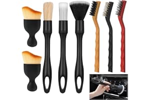 KERATOBLEEM 8 Pezzi Pennello Pulizia Auto Interni, Spazzola per Detailing Auto, Spazzola per la Pulizia dei Dettagli Dell'auto,per Bocchette d'Aria e Cruscotti di Auto