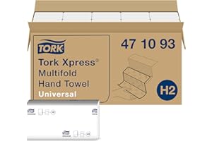 Tork Xpress Multifold Paper Hand Towels 471093 - H2 Universal Folded Hand Towels for Commercial Dispensers - Economic, 1-Ply, White - 20 x 250 Sheets