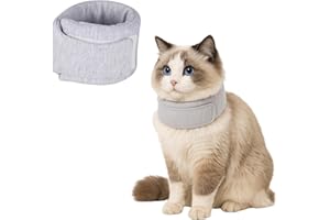JYNXOR Collare Per Gatti,Collari Protettivi per Gatto,Collare Elisabettiano Gatto Anti-Leccamento Per Gatti,Collare Morbido Regolabile,Articoli Per Animali Domestici(M,Grigio)