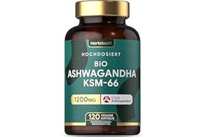 HORBÄACH Ashwangandha Kapseln Bio 1200mg | KSM-66 | 120 Stück | Vegane Pulver | Organic | von Horbaach