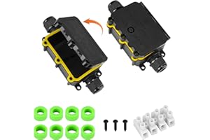 KIOTEET Scatola Derivazione Esterna IP68 Impermeabile - 2 Pezzi Scatola di Giunzione a 2 Vie, Connettori Elettrici Impermeabili, Scatola Stagna Esterna per Ø 5mm-12mm, Scatola Derivazione per Connettore