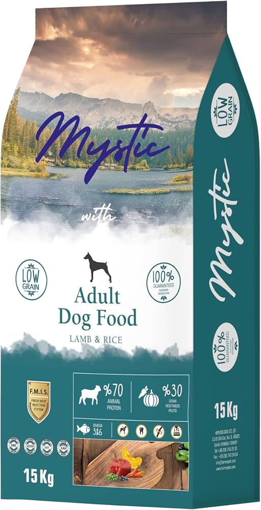 Mystic Az Tahıllı Yetişkin Köpek Maması Kuzulu 15 KG