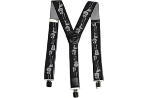 Olata Braces/Suspenders for All Ages, Y-Shape with Guitar Design
