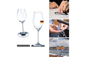 SILWY EINFACH ANZIEHEND. silwy® bicchieri magnetici bicchieri di cristallo fine con magneti perfettamente integrati e sottobicchieri in nano-gel metallico (Champagne // 0,2 litri)