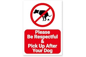 LP Lifestyle Pick Up After Your Dog Sign – Durable 1mm PVC, Rust-Proof & Weatherproof Pet Waste Notice for Gardens, Parks, Paths – Multiple Sizes & Colours No.038 (Red, A4 (210mm x 297mm) – No Holes)