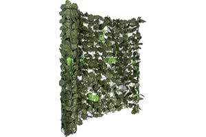 Woodside Artificial 1.5m x 3m Faux Maple Leaf/Ivy Garden Fence Screening Privacy Hedge Roll