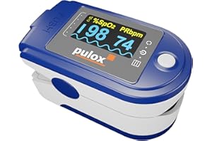 PULOX Doigt oxymètre de pouls PO-250 avec Software & Data Cable et la couleur de forme d'onde SpO2