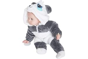 corimori 1850 Mei der Panda Baby Neugeborenen Onesie Jumpsuit Strampler Anzug Kostüm Verkleidung (60-70 cm), Blau Weiß