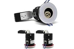 sanlumia 2 X LED Fire Rated Downlight Can GU10 Recessed Ceiling Twist & Lock Interchangeable Downlight IP20 Chrome