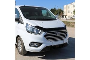 LUXELL EUROPE Gloss Black Bonnet Guard Protector Bug Stone Deflector Fits FORD TRANSIT TOURNEO CUSTOM[2018-2022]