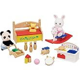 Sylvanian Families Epoch ESF5709 Tavşan ve Panda Bebeğin Oyun Odası Oyuncak
