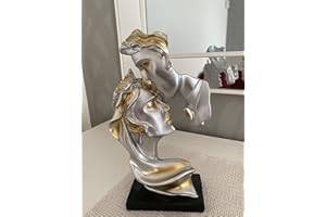 NORHOR Coppia statua creativa bacio scultura arte astratta coppia scultura arredamento casa statua resina decorazione romantica utilizzata per la decorazione della casa, matrimonio, regalo.