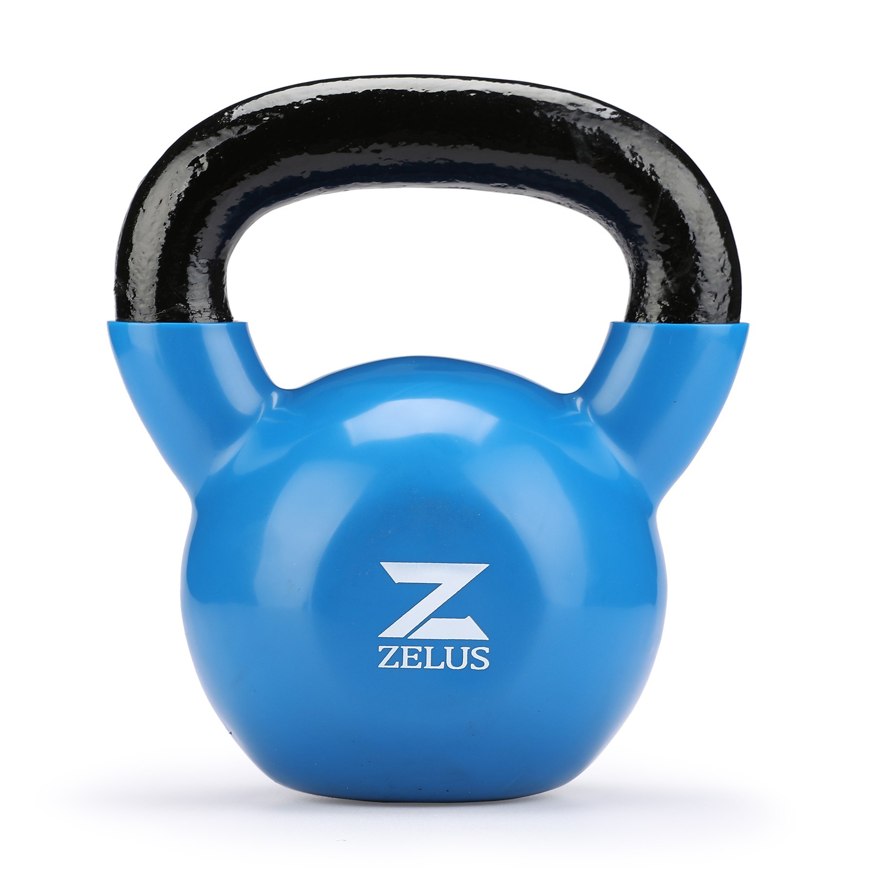 ZELUS Kettlebell Kugelhantel Schwunghantel 4kg bis 24kg aus Gusseisen mit Vinylbeschichtung ideal für Krafttraining Heimtraining