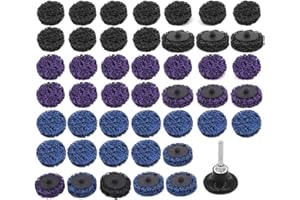 Yuhtech Schleifscheiben Set, 46 Pcs 2 Zoll 50mm Fächerscheiben Reingungsscheibe Set Schleifscheiben Lamellenscheiben