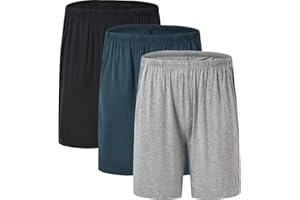 JINSHI Herren Schlafanzughosen Kurz Pyjamahose Sommer Nachtwäsche Shorts