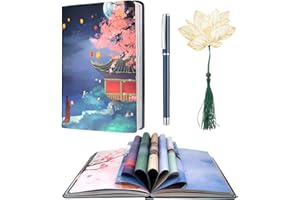 MEIYIFAN Colorido Diario de Escritura en Blanco para Mujeres, Cuadernos de Tapa Dura, Diario Personal, Cuaderno con Ilustraciones en Color, Regalo para Mujeres Y Niñas, 13x18cm, 112 Páginas