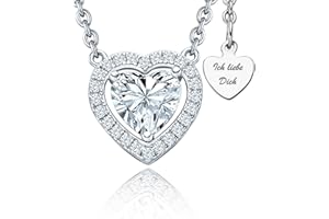 LOVENEST Herzkette Silber 925 / Gold vergoldet Halskette Damen *Ich Liebe Dich* Kette Silberkette Herzanhänger Herz Schmuck Geschenke für Frauen Freundin Sie zum Geburtstag Hochzeitstag Jahrestag Liebesbeweis Liebesgeschenk