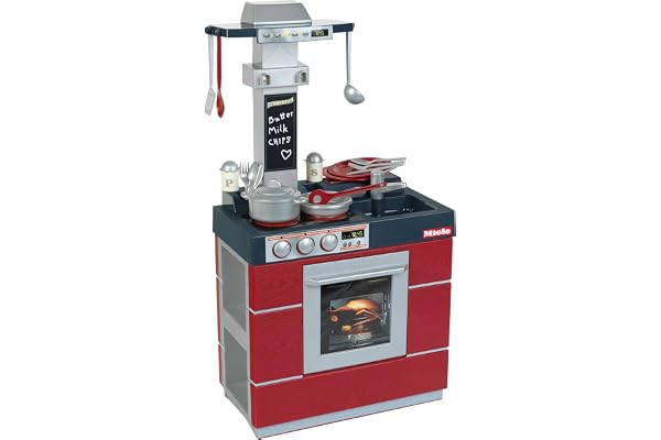 Theo Klein 9044 Cuisine Miele Compact - avec Four, évier, Plaque de Cuisson, hotte, Nombreux Accessoires, etc. - Jouable des Deux côtés - Dimensions : 47 x 28 x 88,5 cm - pour Enfants dès 3 Ans