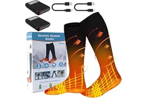 BOLIHOMES Heated Socks, 3.7V 6000mAh Electric Rechargeable Battery Socks for Men and Women, Winter Thermal Thick Insulated Foot Warmers for Outdoor Sports