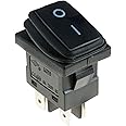 Waterproof Rectangle Black Rocker Switch IP65 DPST On-Off