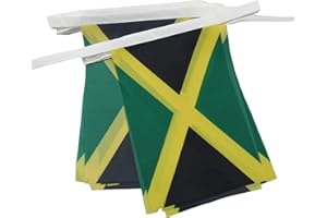 AZ FLAG Jamaica Bunting Flag, 20 Ft Garland with 20 Small Jamaican Flags 8'' x 6'', 100% Polyester String Pennant, 6 meters