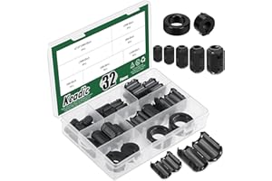 Keadic 32Pcs Clip-on Ferritring Kern RFI EMI Rauschunterdrücker Kabel Clip Set, Anti-Interferenz Kabel Clip für 3.5/5/7/9/13/15/16mm r Telefone Tvs Lautsprecher Radio AudioInnendurchmesse