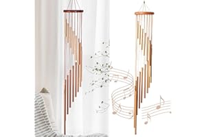 FGXY Carrillon De Viento Exterior, con Ganchos, Ampanas De Viento, 18 Tubos De Bronce, con Suaves Tonos Melódicos, para Jardín, Patio, Porche, Arbol, Casa De Madera, Decoracion Casa O Patio Trasero