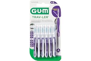 GUM Trav-Ler 6 Brossettes Interdentaires Réutilisables - Taille : 1,2 mm