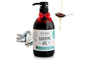 WOLF BELLY NATURAL PET GOODNESS Wolf Belly - Huile de Sardine pour Chien et Chat 100% Naturel (500 ML) Omega 3,6,9 et Vitamine E | Peau Saine et Pelage Brillant | Articulations Fortes | Système Immunitaire Sain - Fabriqué en UE