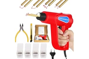 DELAMIYA Saldatrice in plastica, 70 W, saldatrice in plastica, con 200 chiodo, saldatrice da 220 V, con pinza e coltello, set di riparazione paraurti auto, per riparazioni parti in plastica rotte