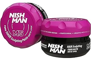 NISHMAN M5 Cire Pâte Sculptante pour Cheveux - Fibre Paste Matte Look 100g - Finition Mate, Tenue Ultra Forte, Apporte du Volume aux Cheveux