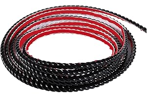 ZAYEJOD 6M Bande Décorative Adhésive PVC, Bordure de Papier Peint Carrelage, Décoration pour Cadre de Miroir,Armoire,Meuble,Mur,Plafond Moulure de Finition Décorative Murale(10mm, Noir)