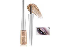 Boobeen Bunter Glitzer Eyeliner Flüssiger Schimmer Eyeliner Wasserfester Metallischer Eyeliner Wischfest Geeignet für Frauen, 1 St. (01#)