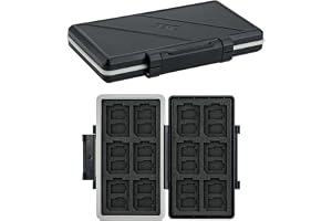 JJC Vattentåligt och stöttåligt minneskortsfodral med 36 fack för 24 Micro SD SDXC SDHC TF-kort och 12 SDXC SDHC SD-kort