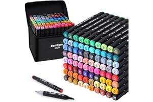 ZonGym Alcohol Markers, 80 Colors Dual Tip Markers Set, Permanent Marker Pens, Colouring Pens for Drawing, Sketching, Anime and Manga Colouring Books Adults with Carrying Case