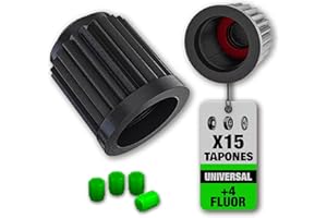 MISTER GIVER 15 Tapones Rueda Coche Negros + Regalo de 4 Tapones Fluorescentes Ruedas Coche | Tapas Válvula Universales con Anillo de Sellado |Tapones deRueda Patinete | Tapones Rueda Bicicleta |Tapa Valvula Moto