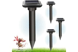 WUGEIN Maulwurfschreck Ultraschall Solar, 4 Stück, Ultraschall für Mäuse, Maulwurfvertreiber, Ultraschall, Solar mit wasserdicht, Maulwurfschreck, Maulwurfschreck, Maulwurfschutz, Gopher