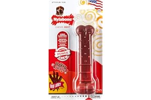 Nylabone Extreme Tough Dog Chew Toy Bone, Durable, Cleans Teeth, Beef Jerky Flavour, Medium, for Dogs Up to 16 kg