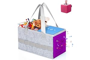 Pystuvo Bag for Toniebox Starter Set and Accessories Storage Bag,Travel Carrying Bag with Handle,Audio Player Felt Cloth Musical Toy Folding Bag, for Kids Carry Bag for Toniebox,Purple