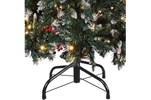 Housoutil Soporte para árbol de Navidad con recubrimiento en polvo estable para árboles de Navidad artificiales para decoración navideña y soporte seguro