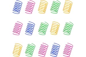 AIMICOCA 100 Stück Cat Spring spielzeug für Katzen, Breit Bunte Spiralfedern Katzenspielzeug Kunststoff Spiralfedern für Katzen, Kätzchen, Haustiere (zufällige Farbe)