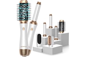 6 in 1 Air Styler & Spazzola Asciugacapelli,OKWRAP Spazzola Asciugacapelli,Multifunzione 6 IN 1 Asciugacapelli Air StylerCon Spazzola Lisciante Ferro Arricciacapelli ad aria Calda, Styling