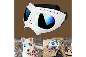 Namsan Occhiali da Sole per Cani Regolabile Occhiali Cani Impermeabile A Prova di Vento Occhiali di Sicurezza per Cane Medio/Grande-Bianca