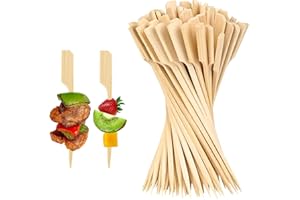 BOULESENM Brochettes en Bambou de 9 cm, 200 Pics en Bambou de Cocktail Brochettes pour Apéritif, Mini Brochéttes en Bois pic Petit pour Cocktails,Fruits et Sandwichs
