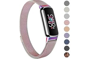 VANCLE Bracelet de rechange compatible avec Fitbit Luxe pour homme et femme, boucle en maille en acier inoxydable réglable