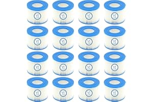 Mscomft VI Replacement Filter Cartridge for Pool, VI Filter Replacement Filter for Bestway Flowclear Pool Filter, for Bestway VI Filter, for Miami, Vegas, Monaco, Size 6-58323 (16pcs)