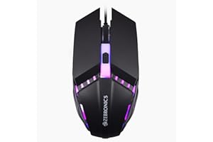ZEBRONICS PHERO Wired Gaming Mouse with up to 1600 DPI, Rainbow LED Lights, DPI Switch, High Precision, Plug & Play, 4 Button