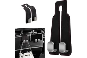 ACTIMED 2Ps Car Seat Back Double Hook,Car Hooks for Headrest, Double Headrest Hooks Purse Holder & Mobile Phone Holder,Multifunctional Hook for Car Seat Back, Car Headrest Hooks for Purses and Bags(Black)