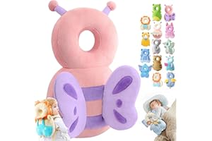 SYEEFULA Wonder Baby Head Protector, Wonderbaby Head Protector, Baby Head Protector Backpack, Baby Backpack Head Protection Pillow, Baby Fall Back Head Protector for Baby Walking (Pink Butterfly)