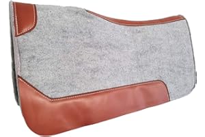 Aces Equine WESTERN HORSE SADDLE FELT PAD GREY AND BROWN 100% WOOL FITS FULL, COB & PONY